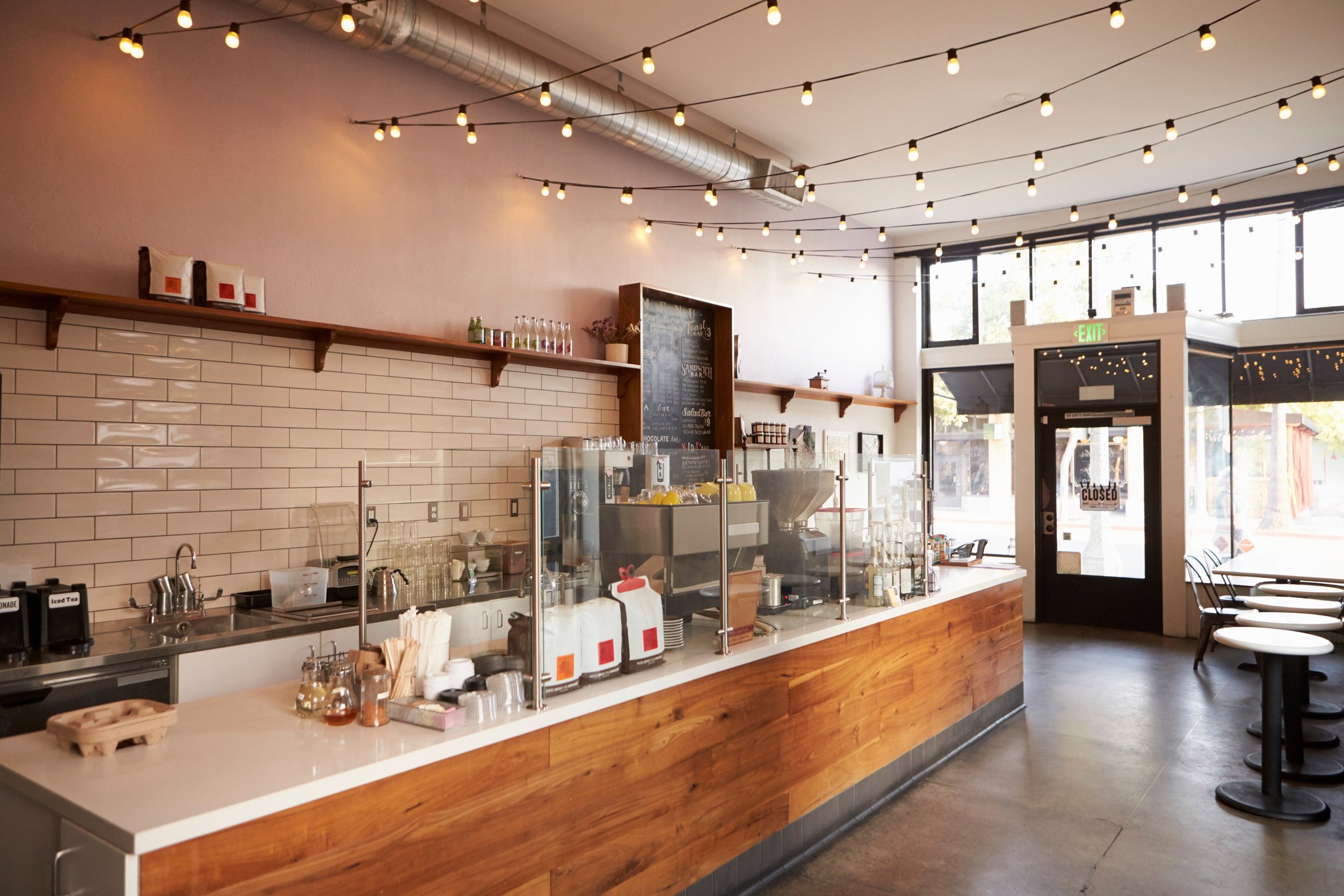 Empty Cafe or Bar Interior, Daytime