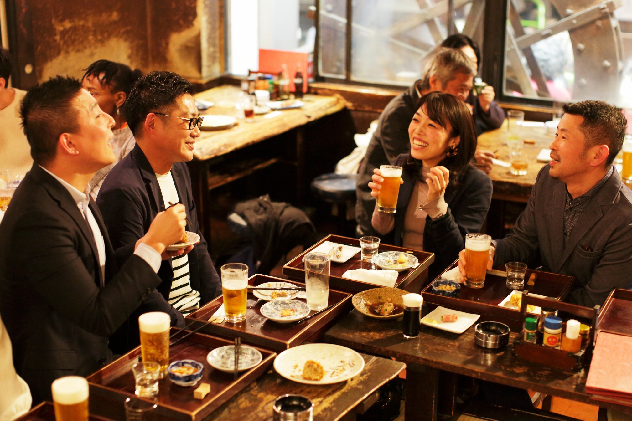 Enjoying traditional japanese  style pub”Izakaya”